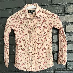 SHYANNE GIRLS' FLORAL PRINT LONG SLEEVE WESTERN SNAP SHIRT